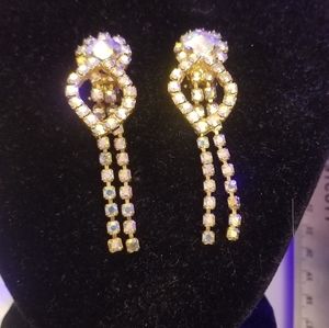 Vintage borealis clip on earrings